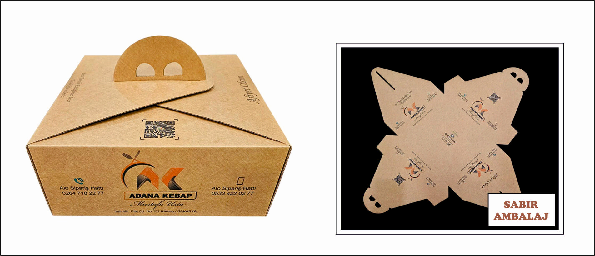 ÖZEL FİRMA BASKILI SAPLI  LAHMACUN KUTUSU