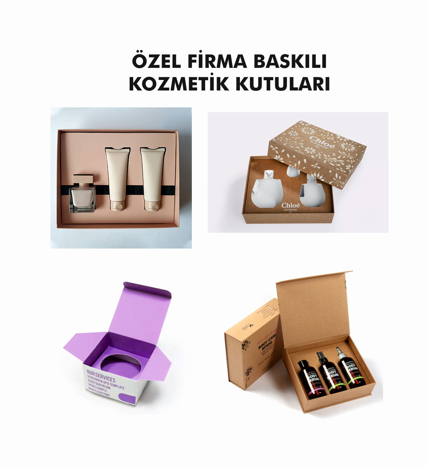 ÖZEL FİRMA BASKILI KOZMETİK KUTULARI. 