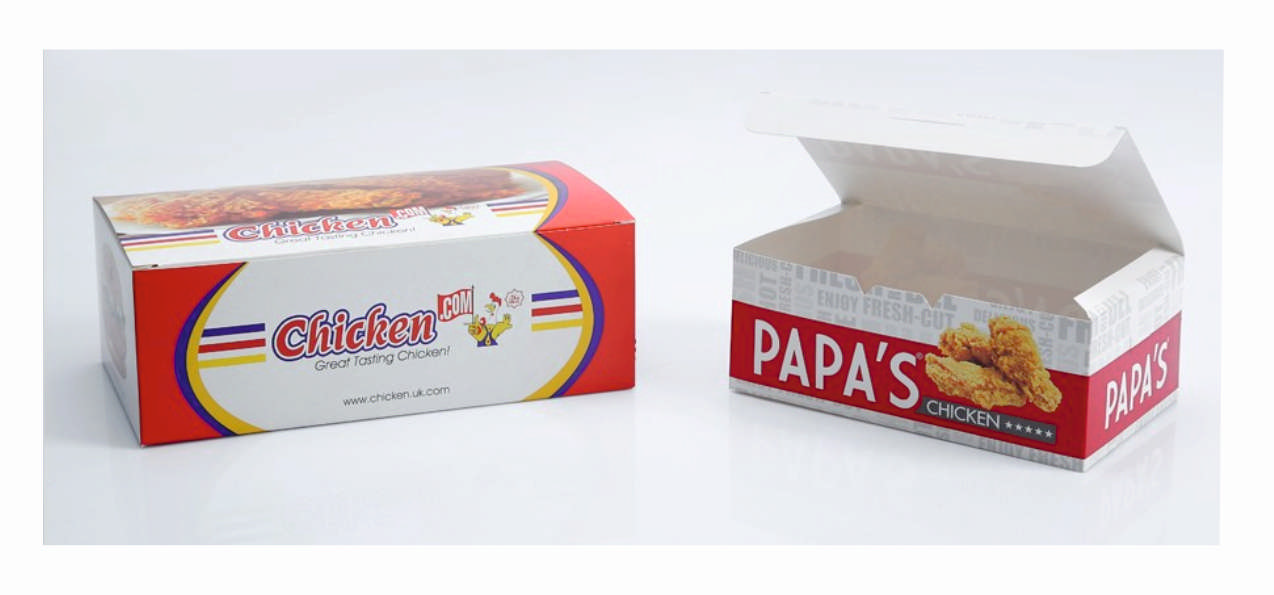 ÖZEL FİRMA BASKILI NUGGET KUTUSU KÜÇÜK BOY.  17,5X10,5X6 CM