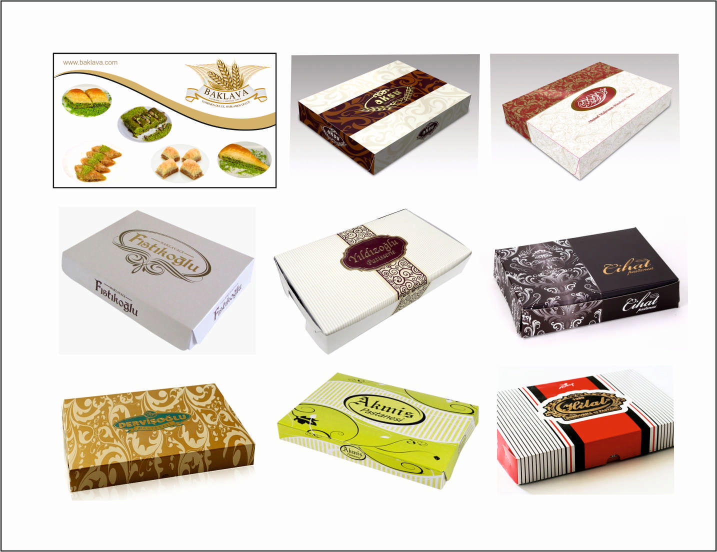 BAKLAVA KUTUSU - BASKILI BAKLAVA KUTUSU 1000 GR